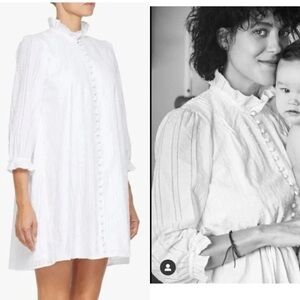 NWT Bianca Balti The NICHOLS Dress Maternity White Stripe Dot Sz 12